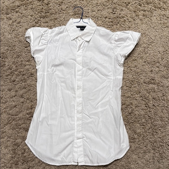 Ralph Lauren Black Label Tops - Ralph Lauren Black Label Ruffle Cap Sleeve White Blouse Women’s Small